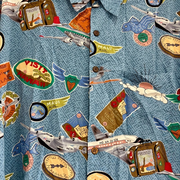 Dietrich Varez Collection Reyn Spooner Rayon Hawaiian Travel Shirt Size XL Menβs - Picture 2 of 5